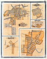 Muncie - City, Yorktown, Middletown, Connersville, Daleville, Indiana State Atlas 1876